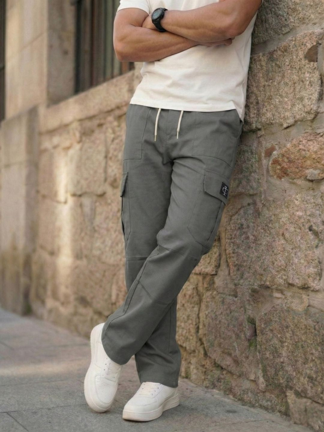 Men’s Graphite Grey Multi-Pocket Cargo Pants