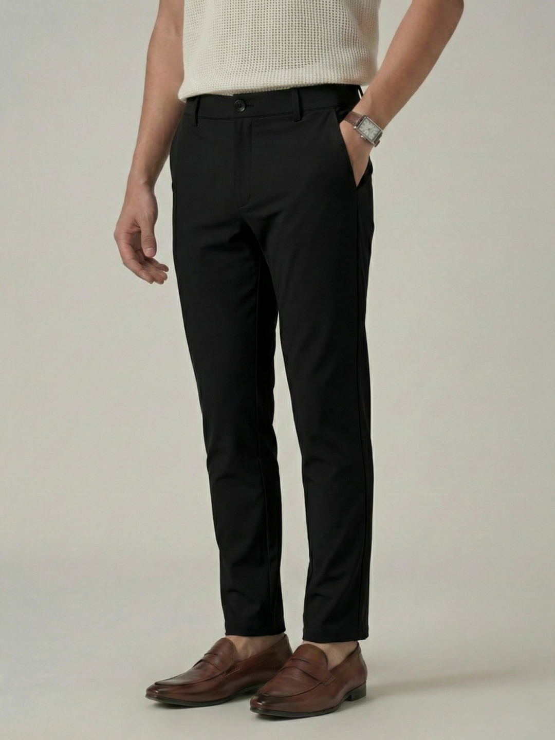 Men's Black Smart Casual Trousers