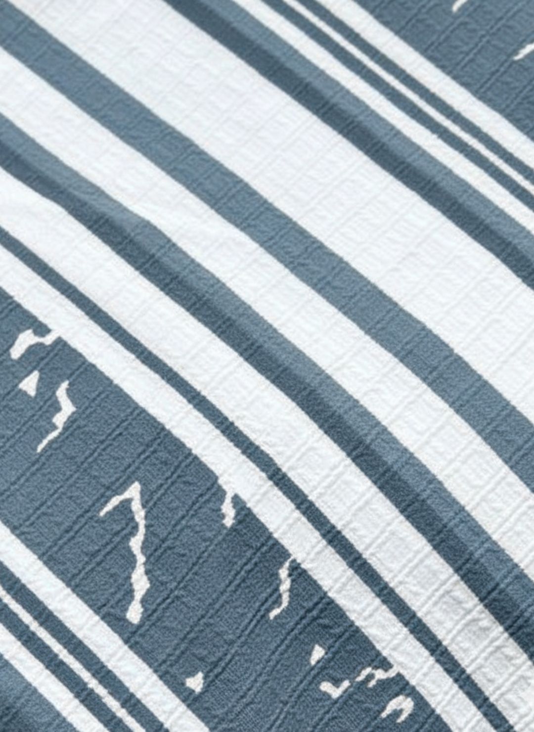 Men's Teal Grey Textured Multi-Color Striped