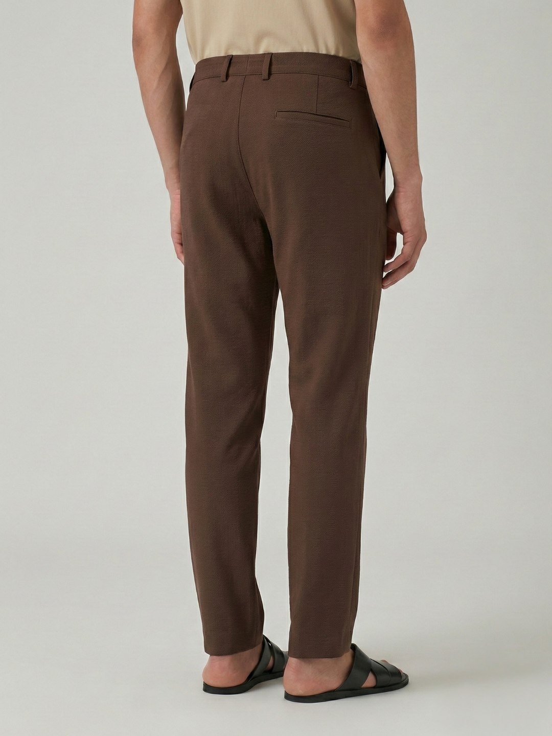Men's Brown Checks Soft Lycra Trousers
