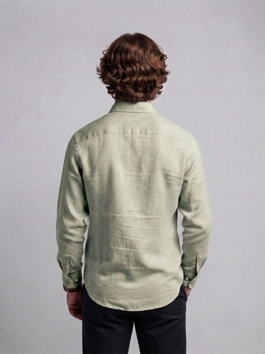 Men's Classic Poly-Linen Solid Shirt - Sage Green