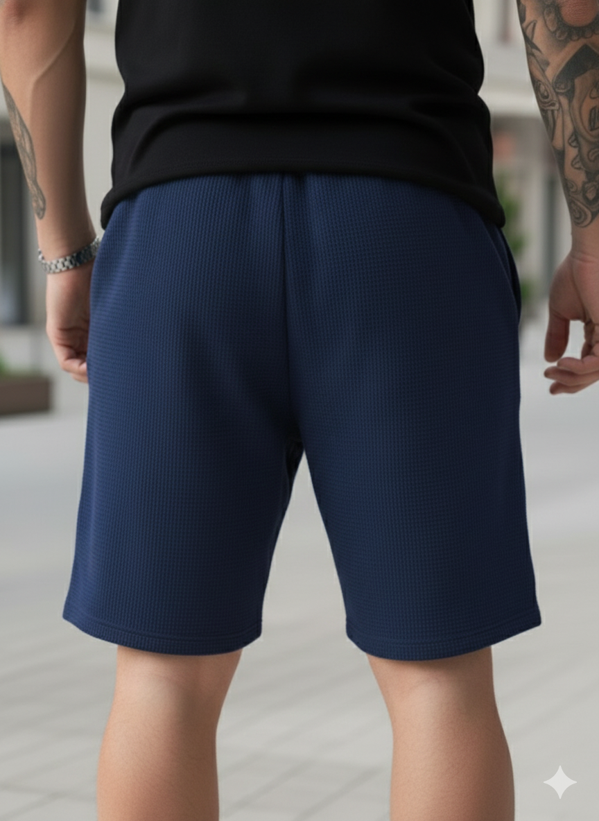 Men's Royal Blue Premium Waffle Knit Shorts