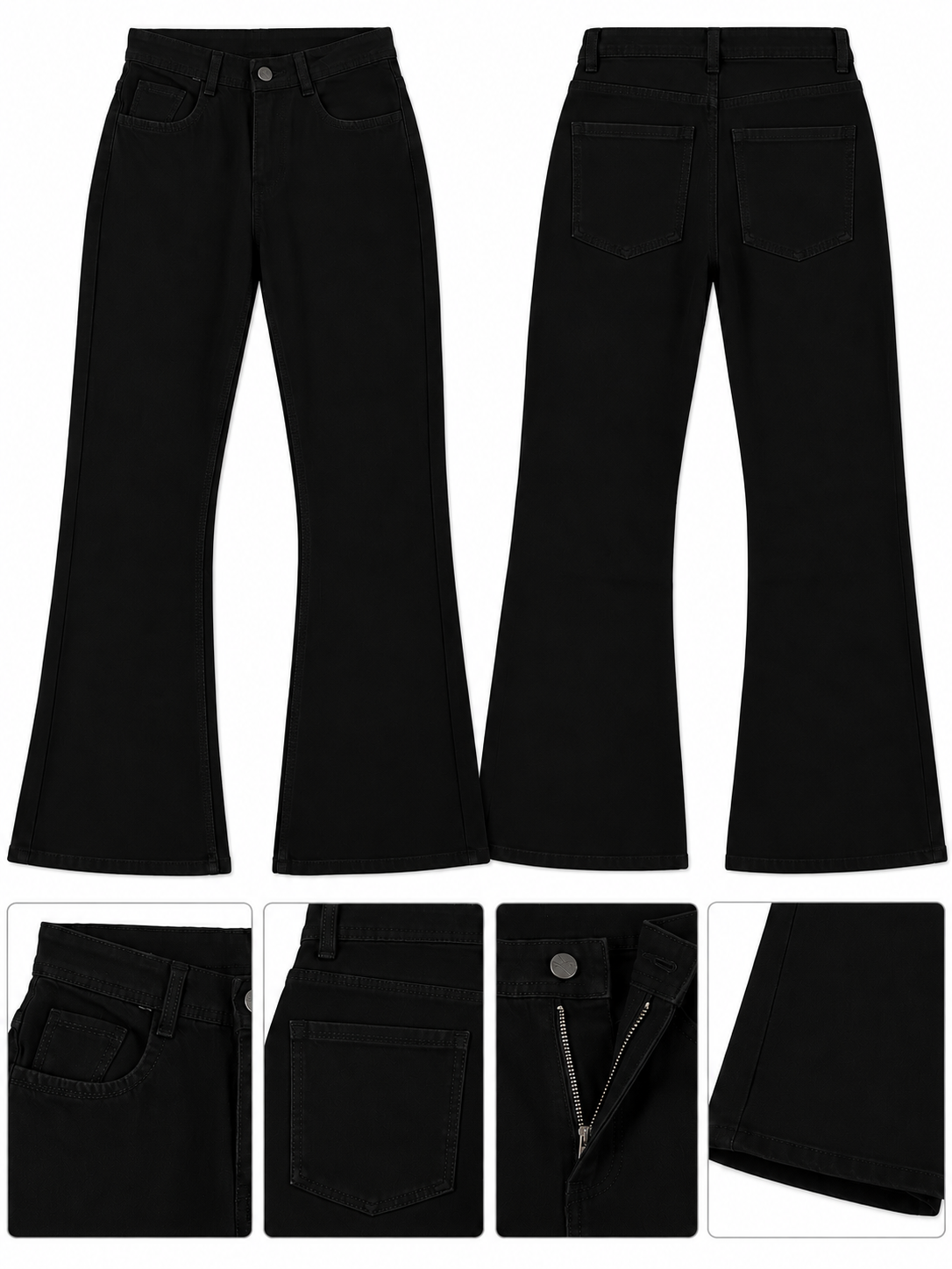 Men's Solid Bootcut Jeans – Black