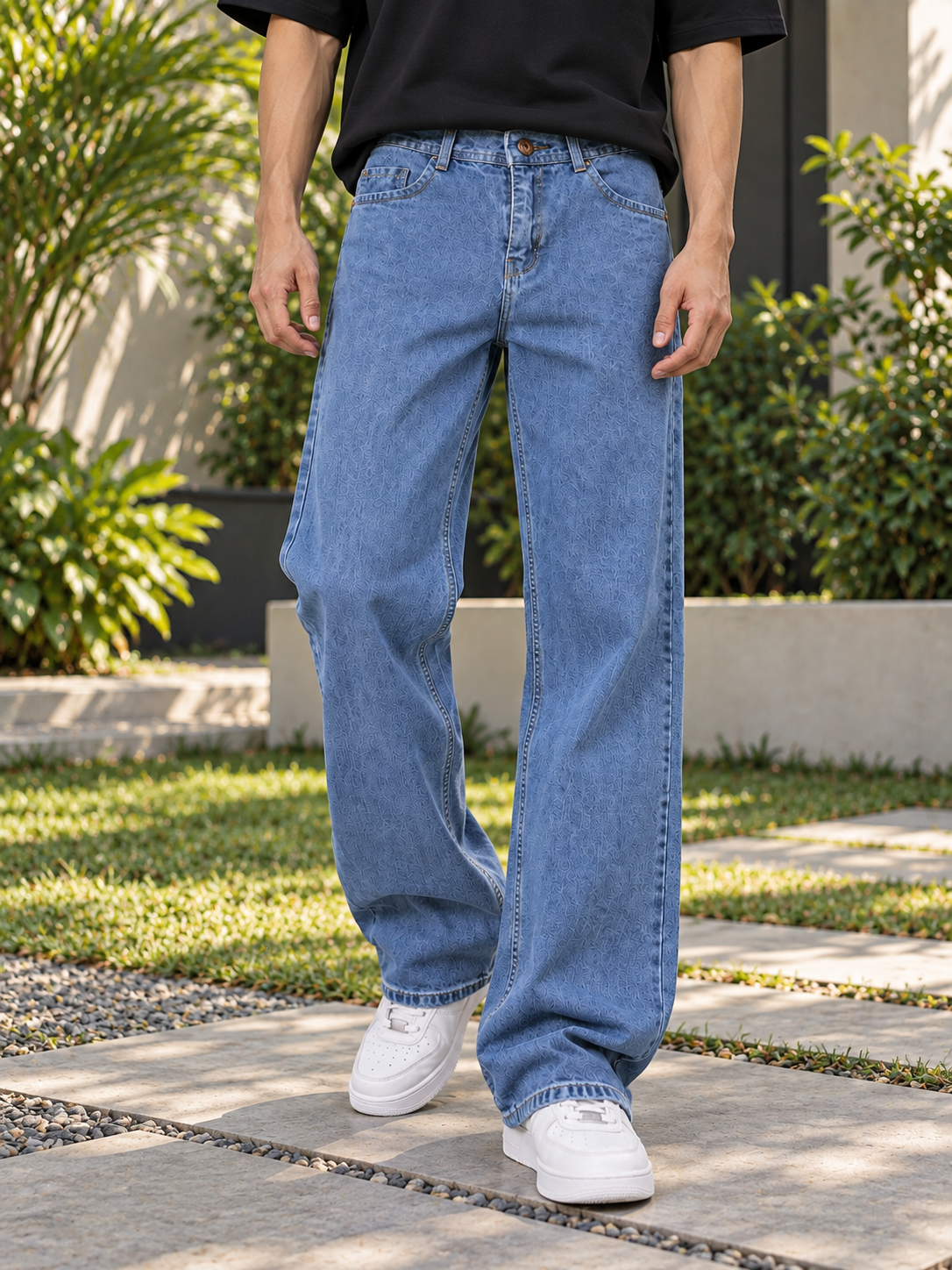Men's Straight Fit Jeans - Medium Blue
