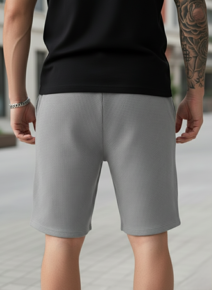 Men's Dark Grey Premium Waffle Knit Shorts