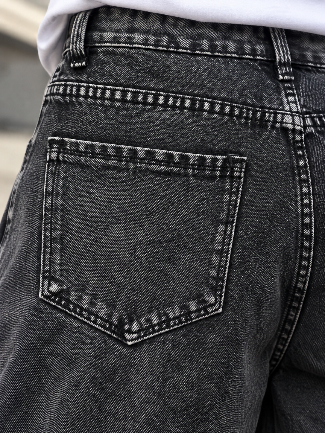 Men's Black Wide Leg Loose Fit Baggy Jeans
