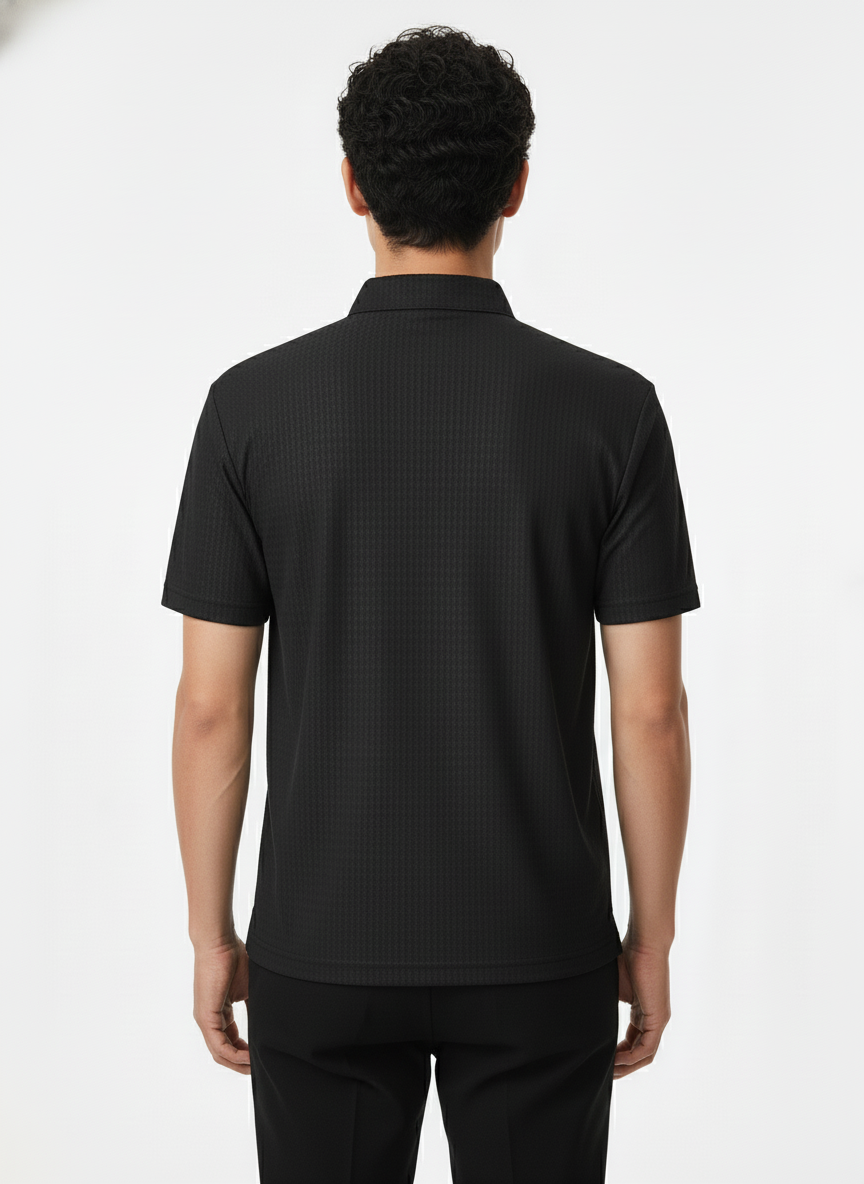 Men's Jet Black Ultra Smooth Stitchless Polo T-Shirt