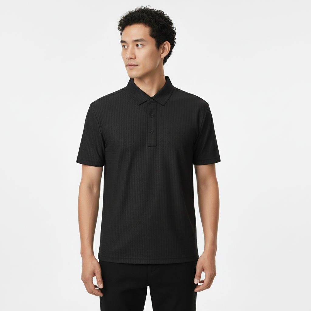 Men's Jet Black Ultra Smooth Stitchless Polo T-Shirt