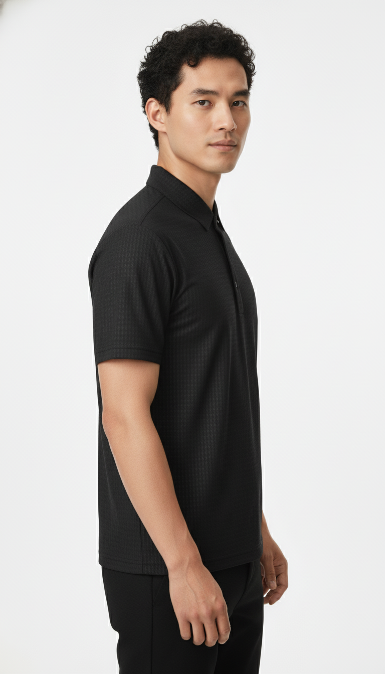 Men's Jet Black Ultra Smooth Stitchless Polo T-Shirt