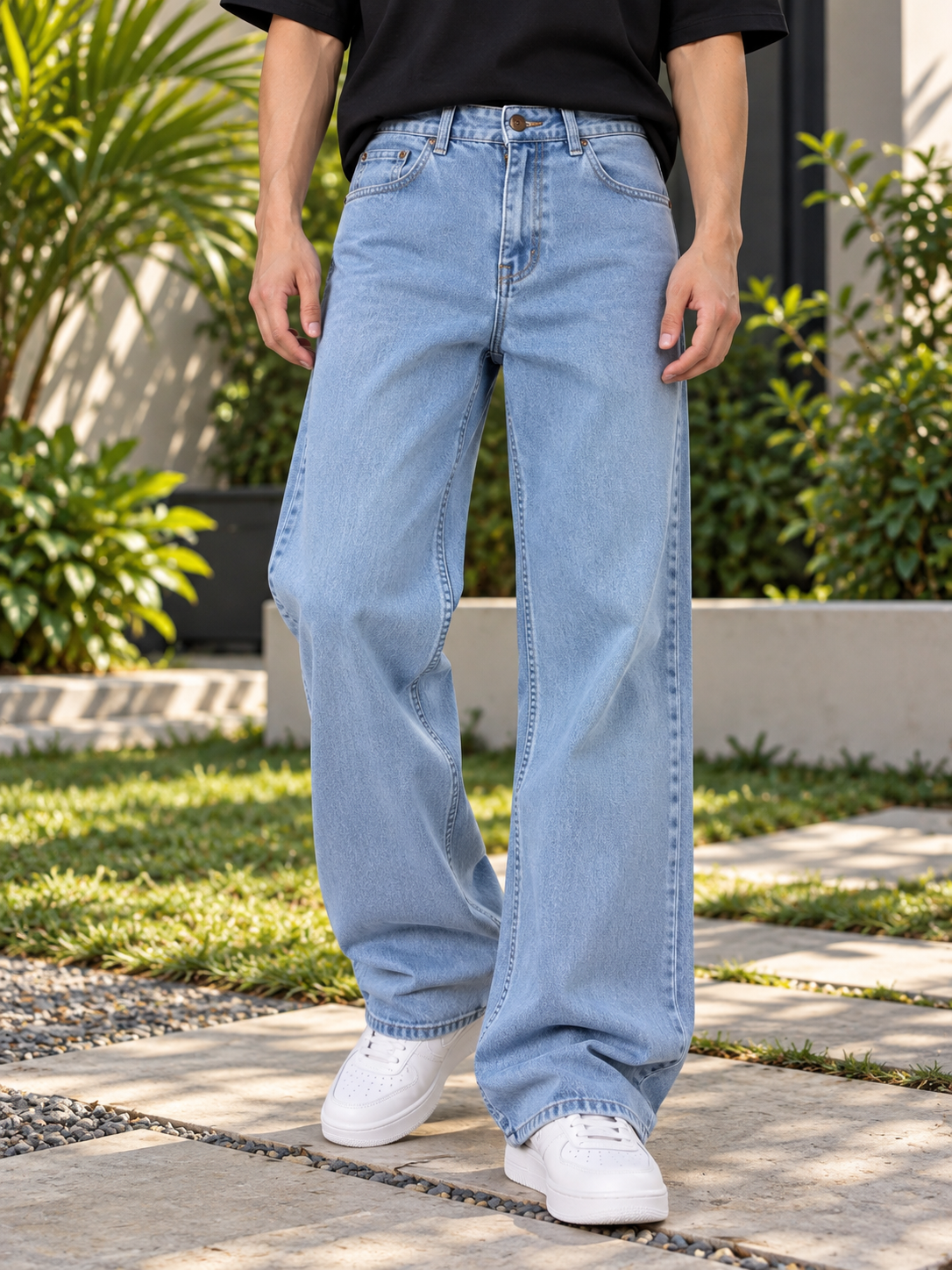 Men's Straight Fit Jeans - Light Blue
