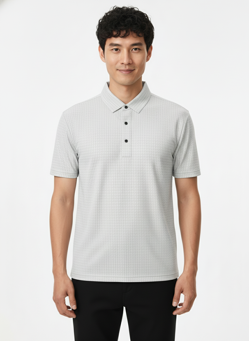 Men's Silver Grey Ultra Smooth Stitchless Polo T-Shirt