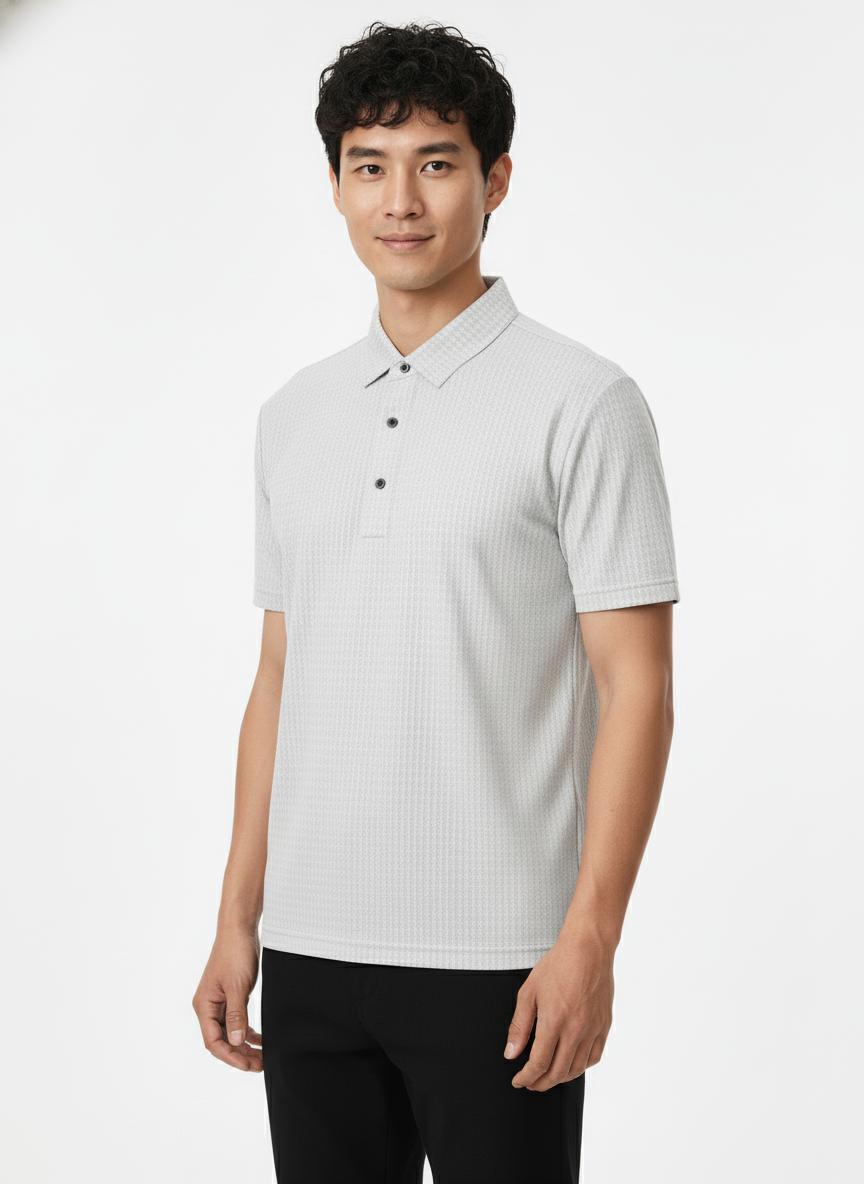 Men's Silver Grey Ultra Smooth Stitchless Polo T-Shirt