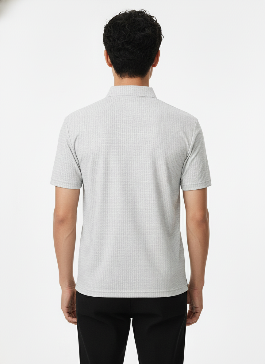 Men's Silver Grey Ultra Smooth Stitchless Polo T-Shirt