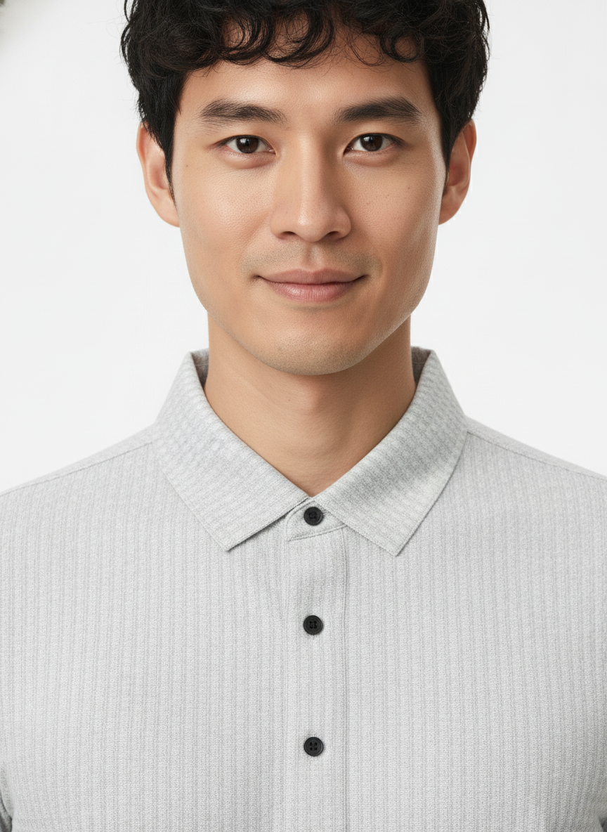 Men's Silver Grey Ultra Smooth Stitchless Polo T-Shirt