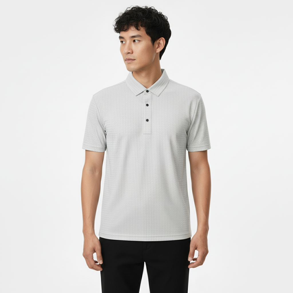 Men's Silver Grey Ultra Smooth Stitchless Polo T-Shirt