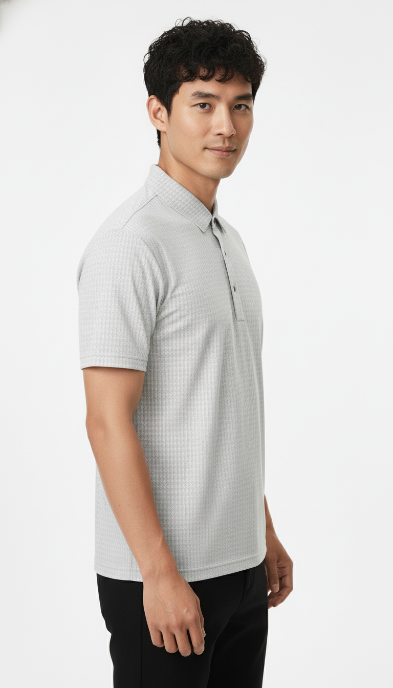 Men's Silver Grey Ultra Smooth Stitchless Polo T-Shirt