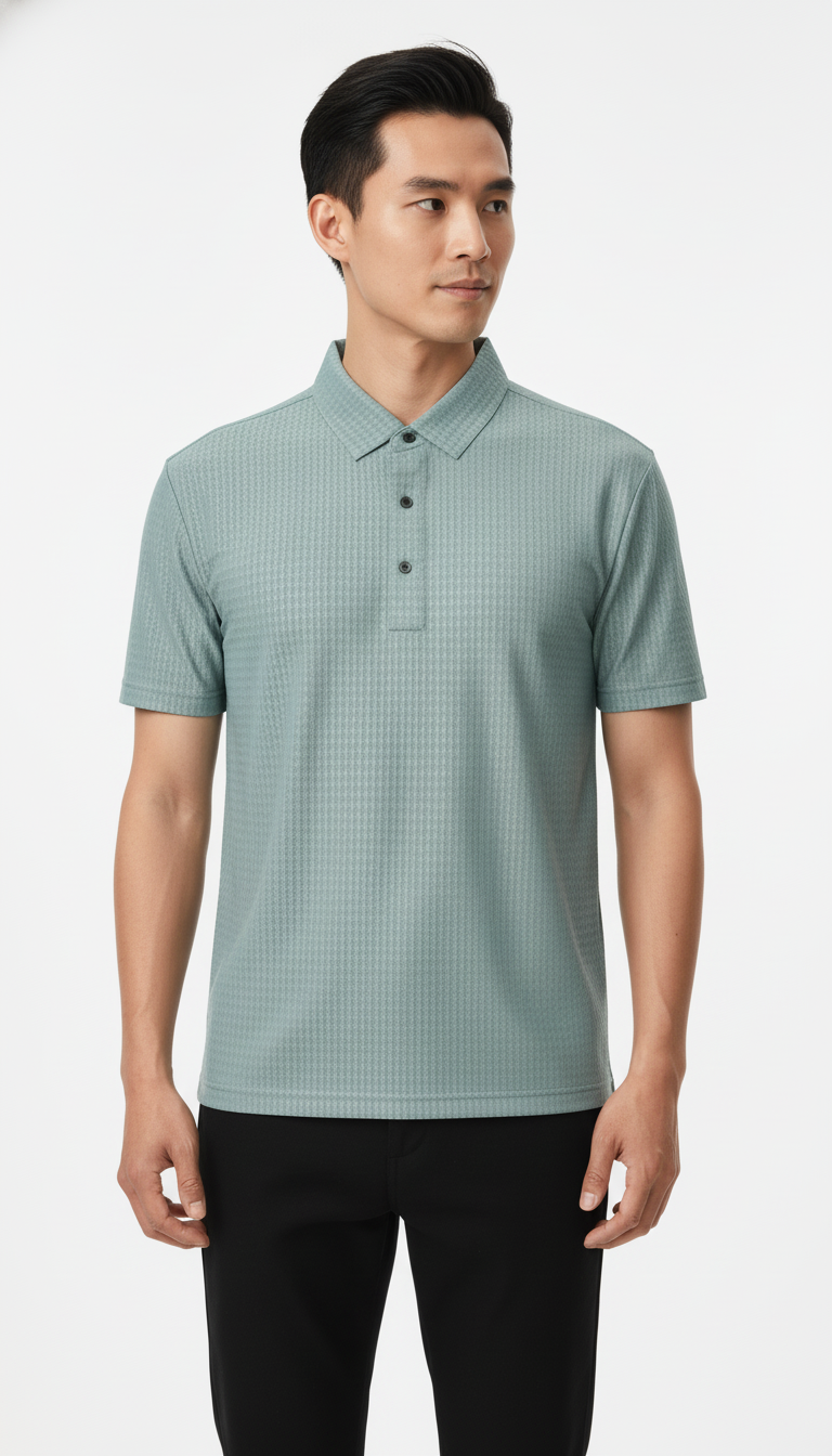 Men's Sage Green Ultra Smooth Stitchless Polo T-Shirt