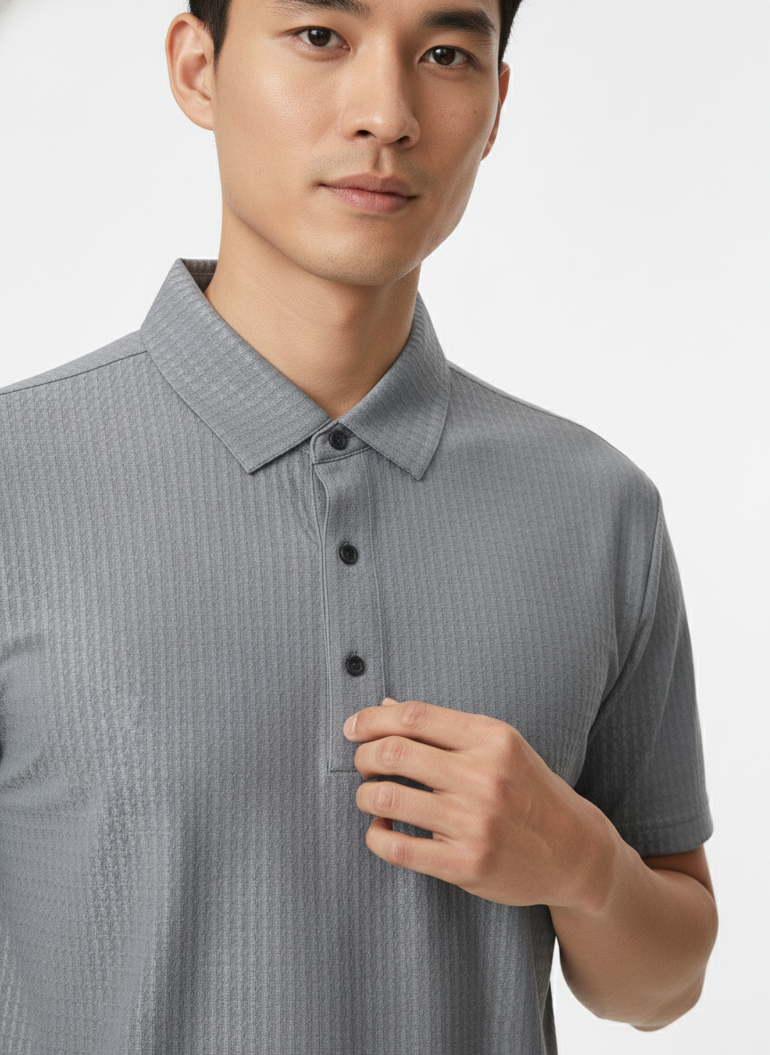 Men's Slate Grey Ultra Smooth Stitchless Polo T-Shirt