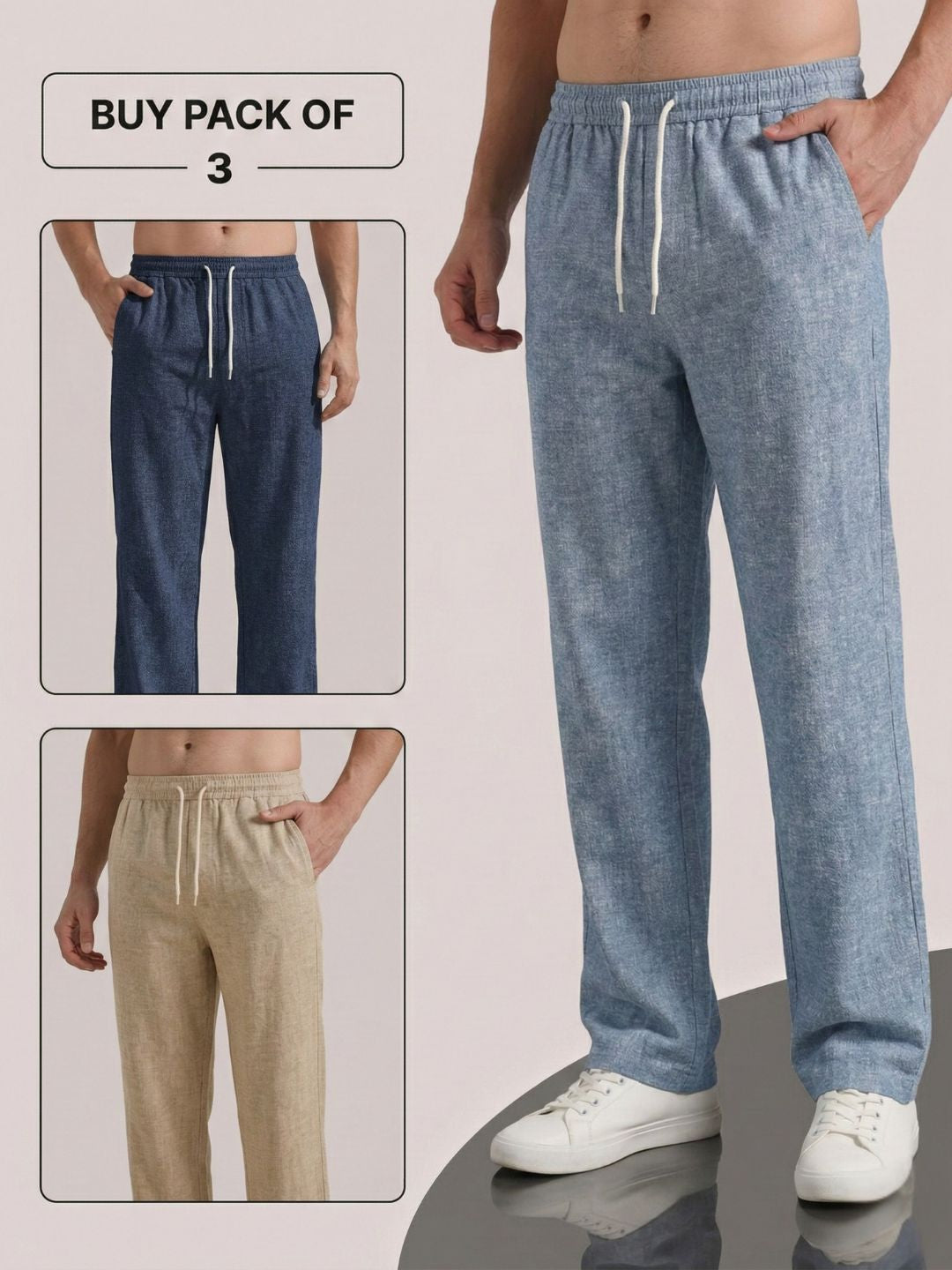 Pick Any 3 Premium Lycra Stretch Leisure Trousers