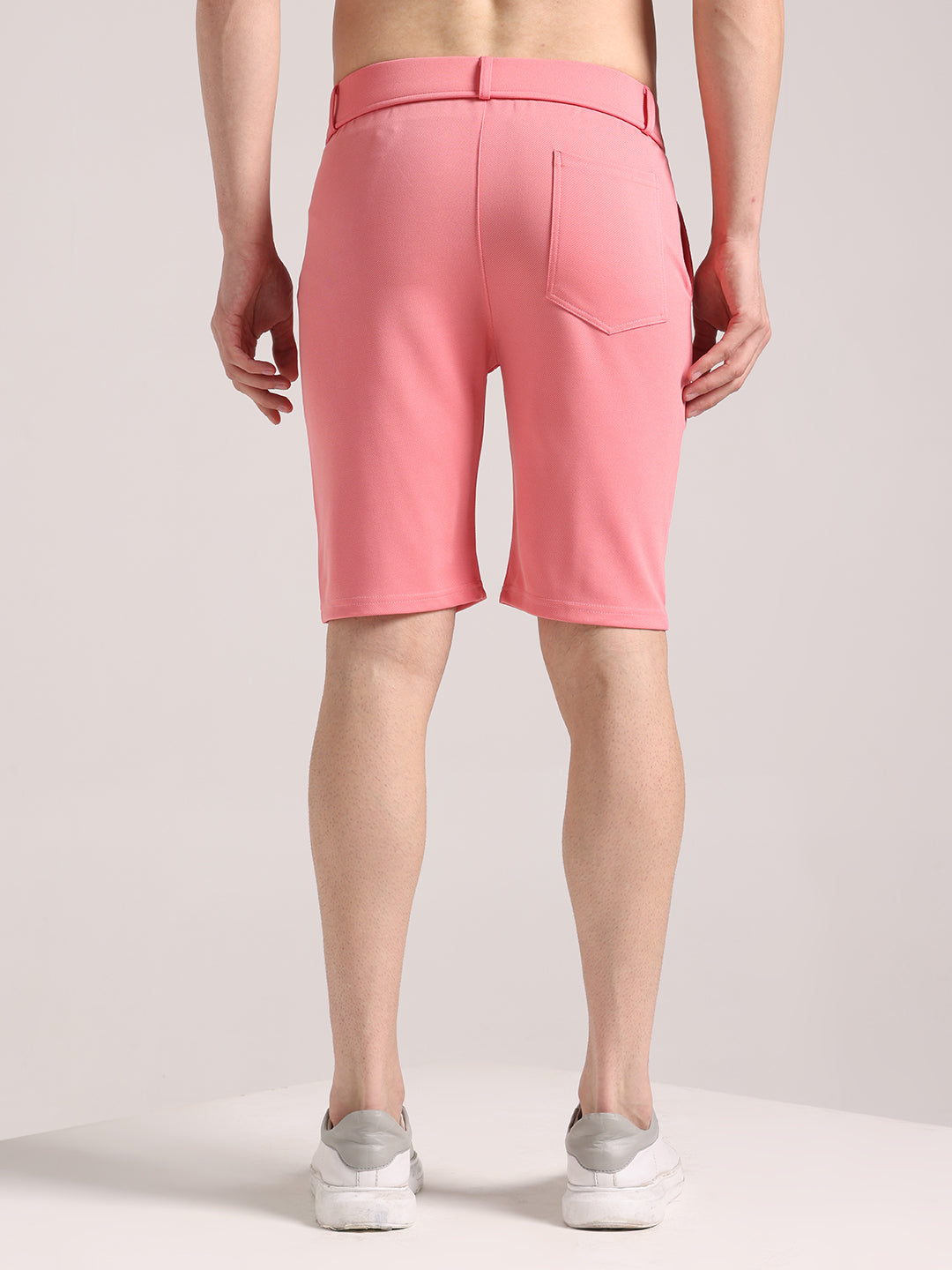 Men's Pretty Pink Lycra Chinos Shorts