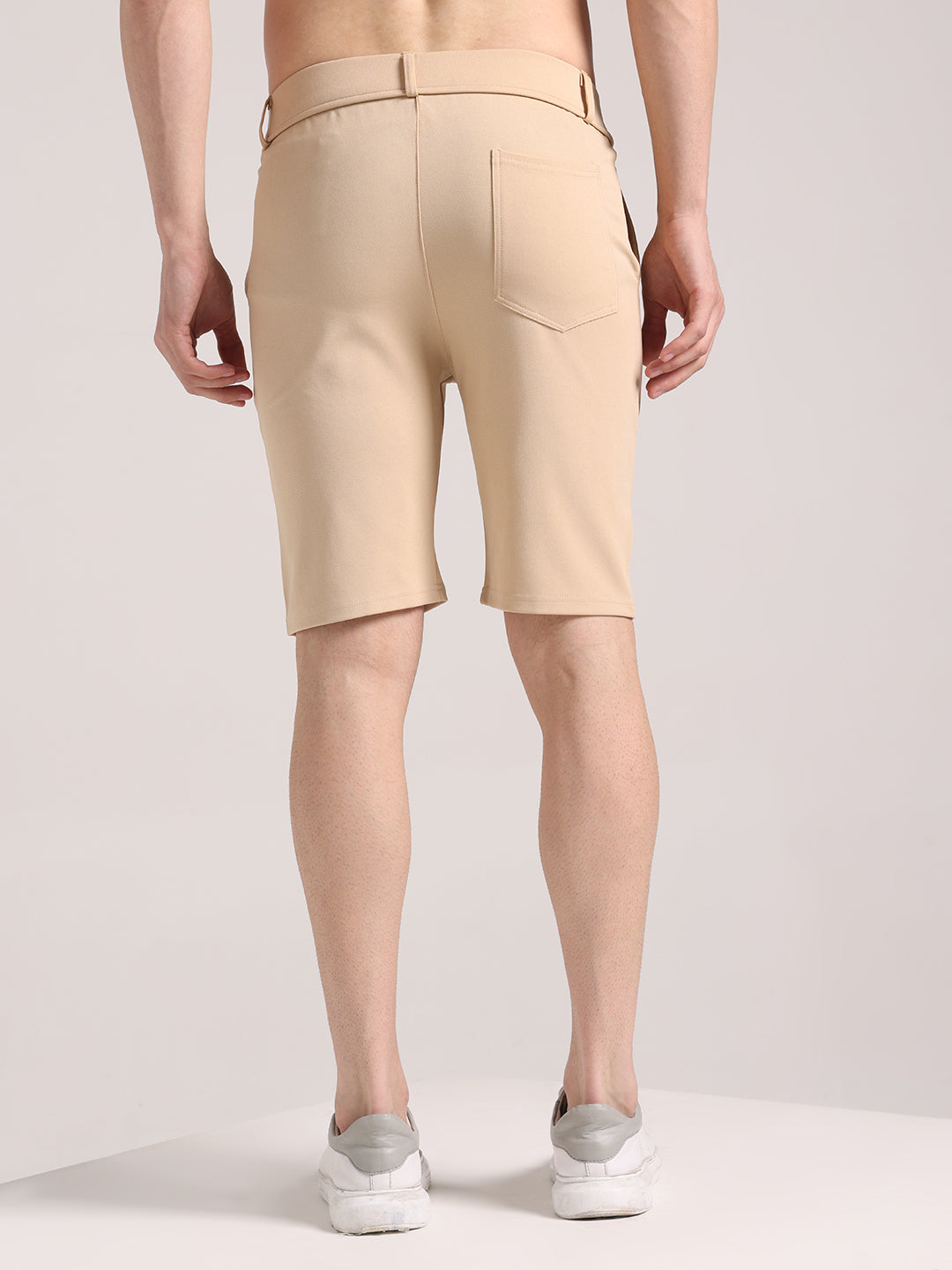 Men's Cream Lycra Chinos Shorts