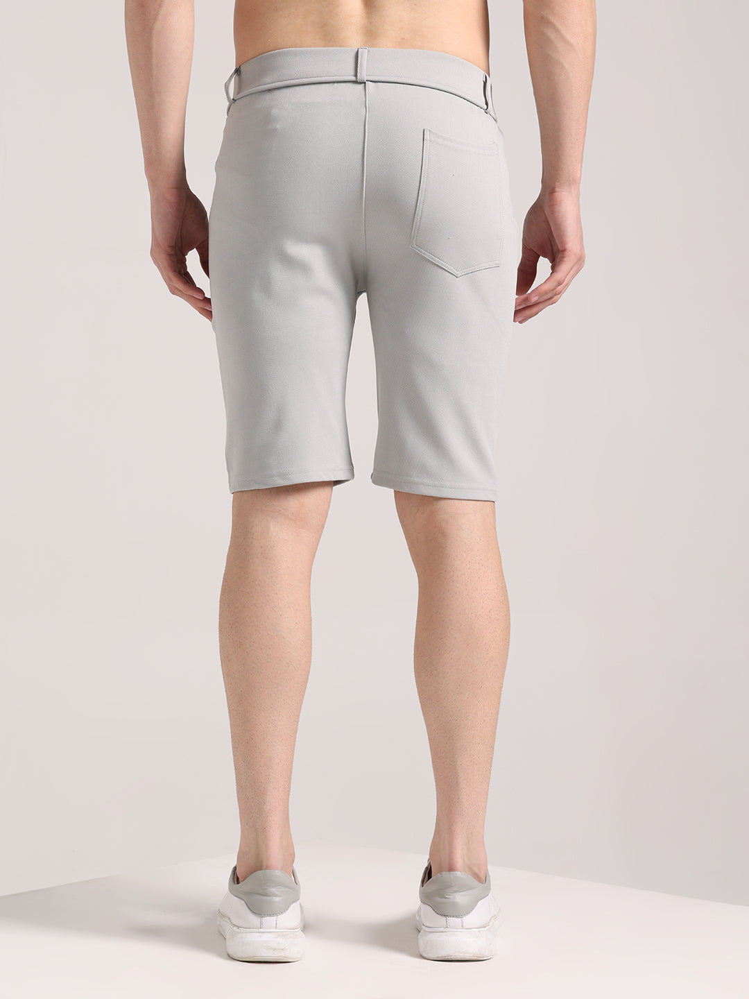 Men's Pale Grey Lycra Chinos Shorts