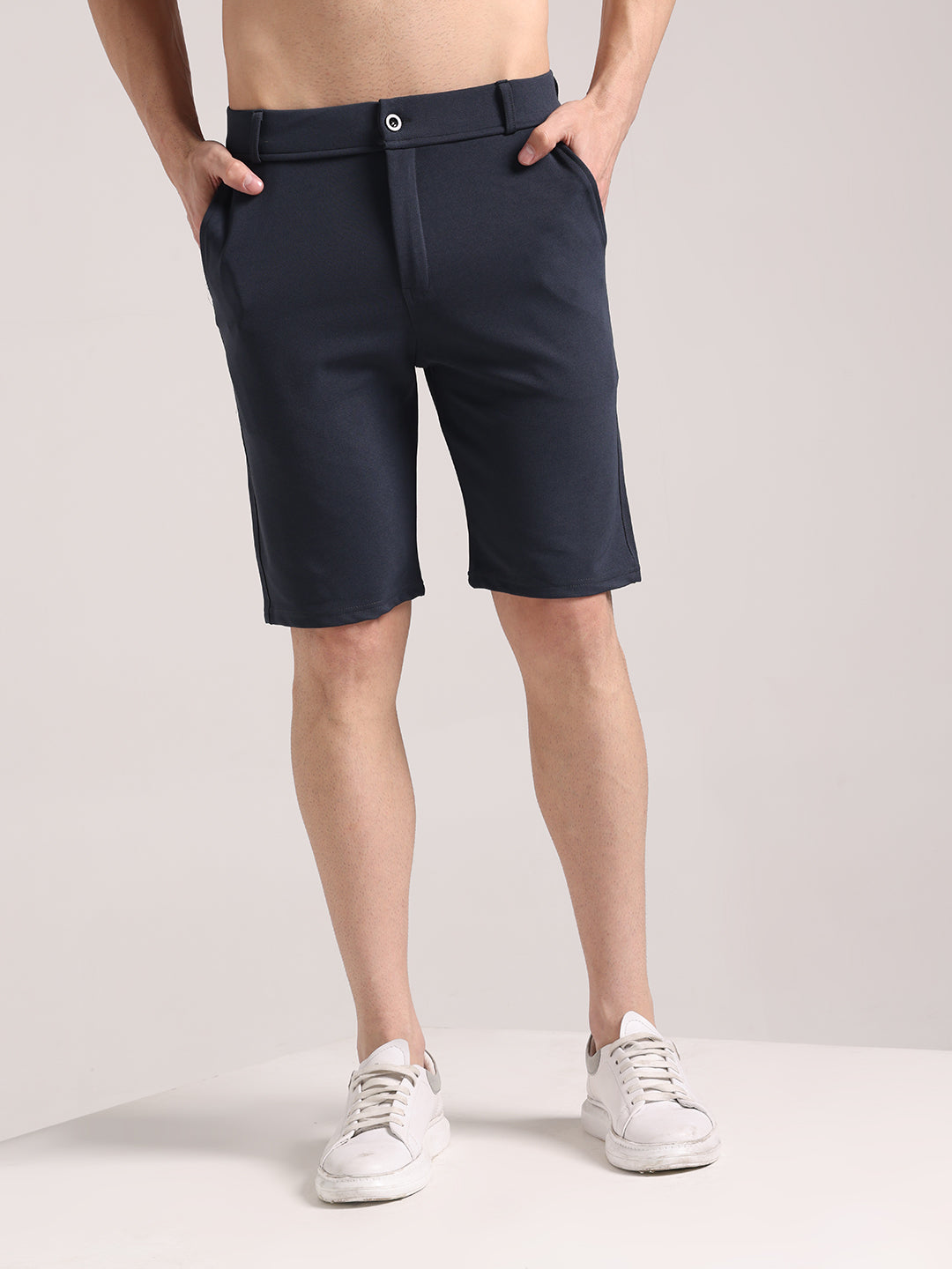 Men's Granite Grey Lycra Chinos Shorts