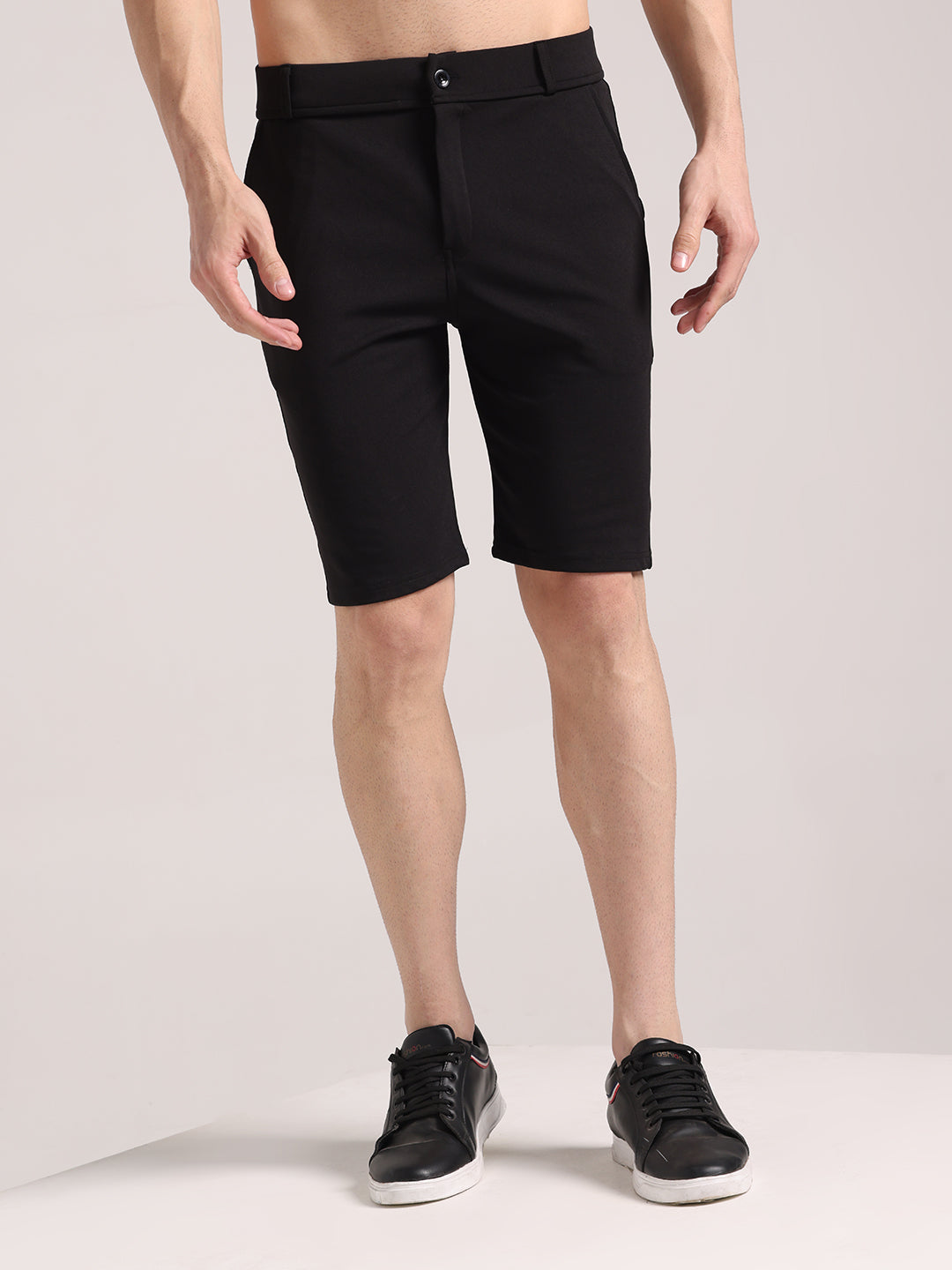 Men's Black Lycra Chinos Shorts