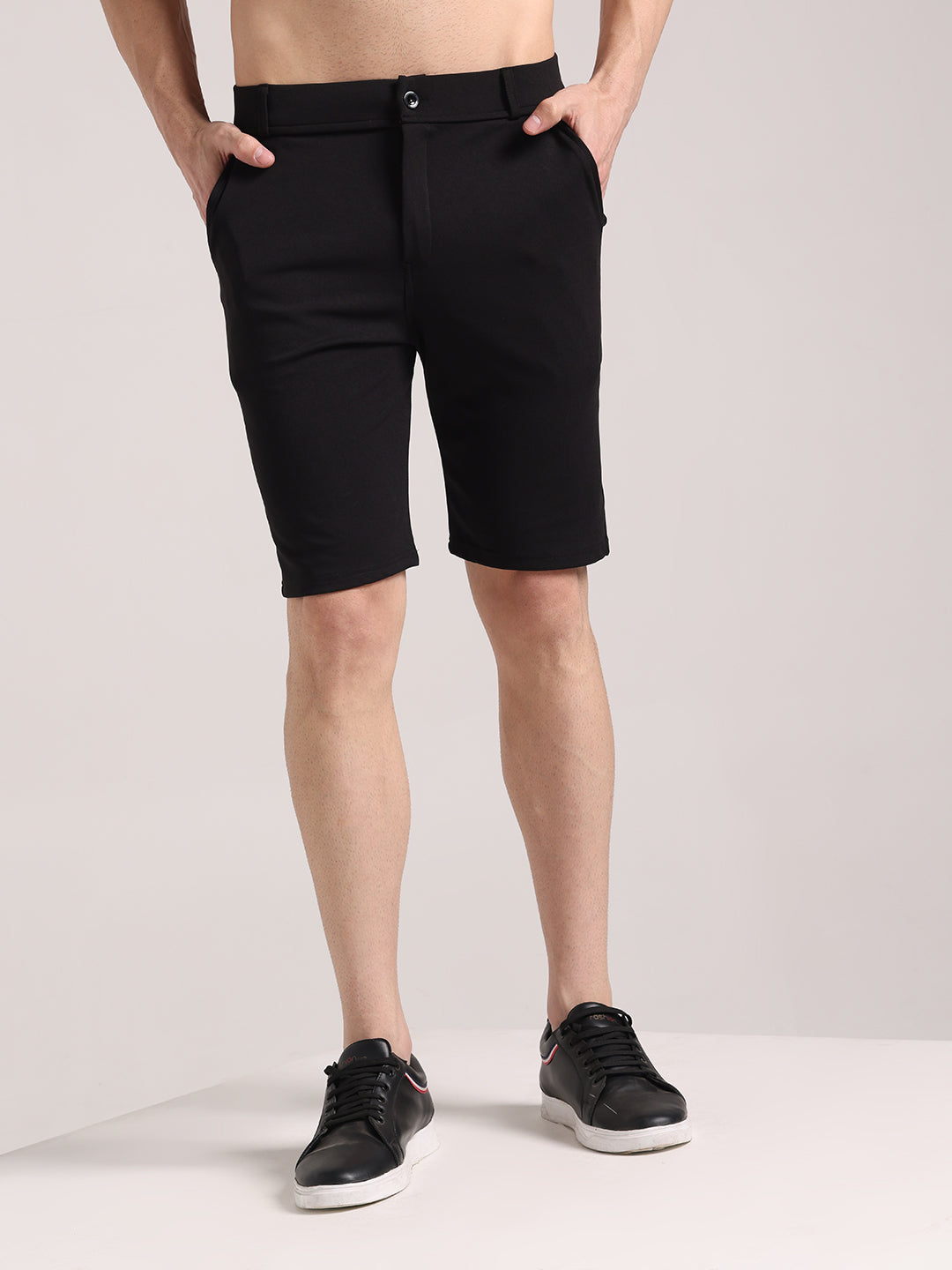 Men's Black Lycra Chinos Shorts