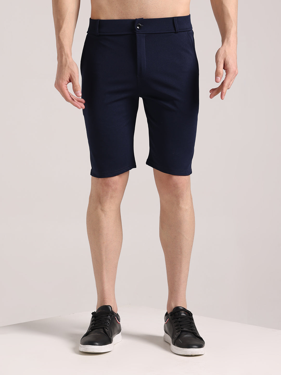 Men's Steel Blue Lycra Chinos Shorts