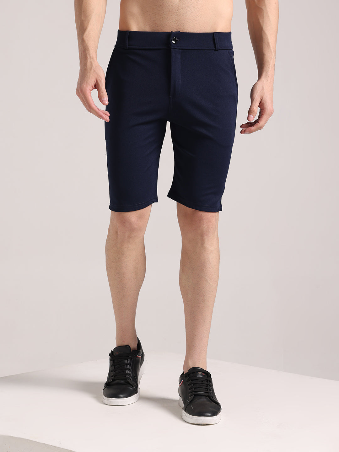 Men's Steel Blue Lycra Chinos Shorts