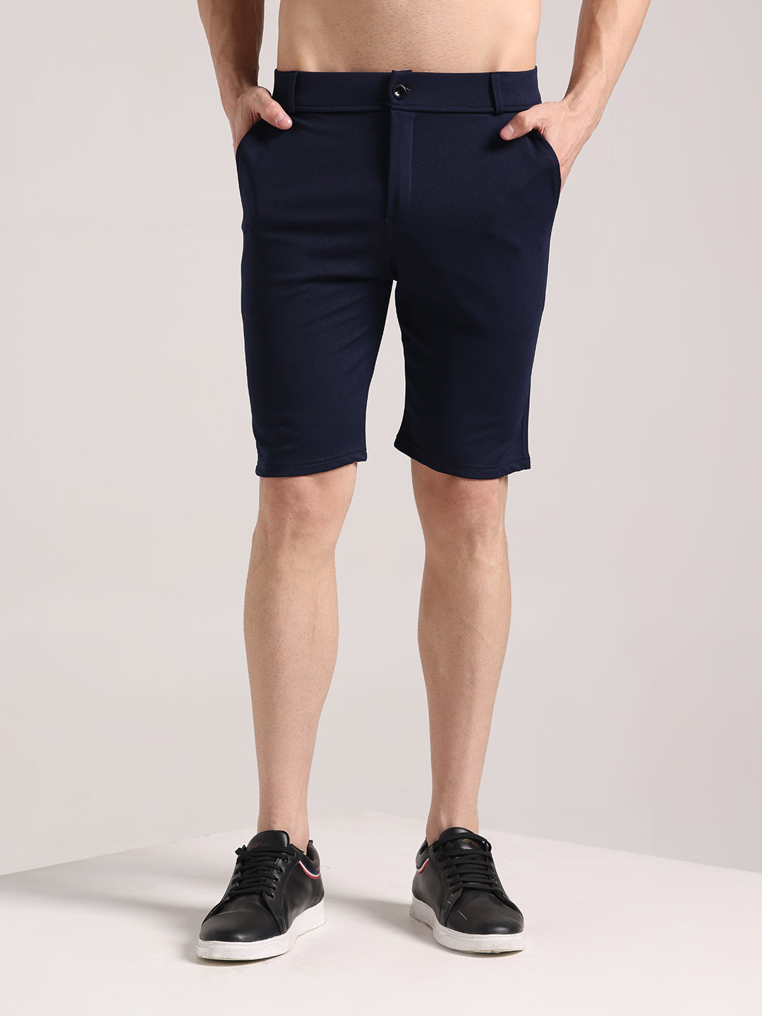 Men's Steel Blue Lycra Chinos Shorts