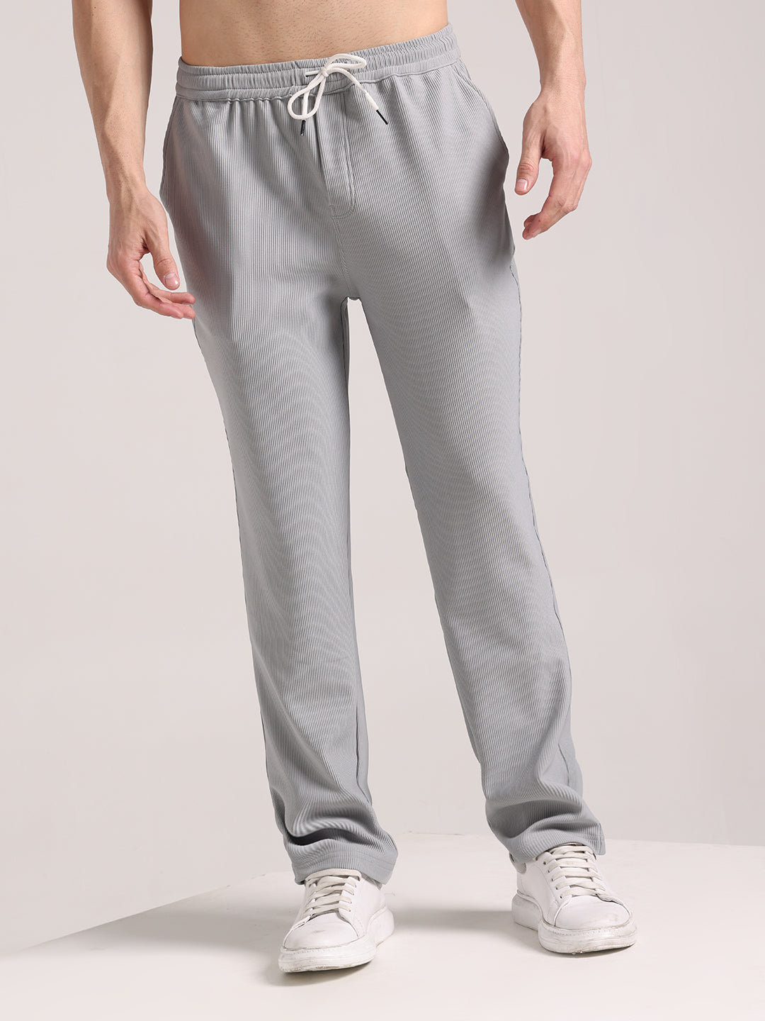 Men's Pale Grey Corduroy Track Pant