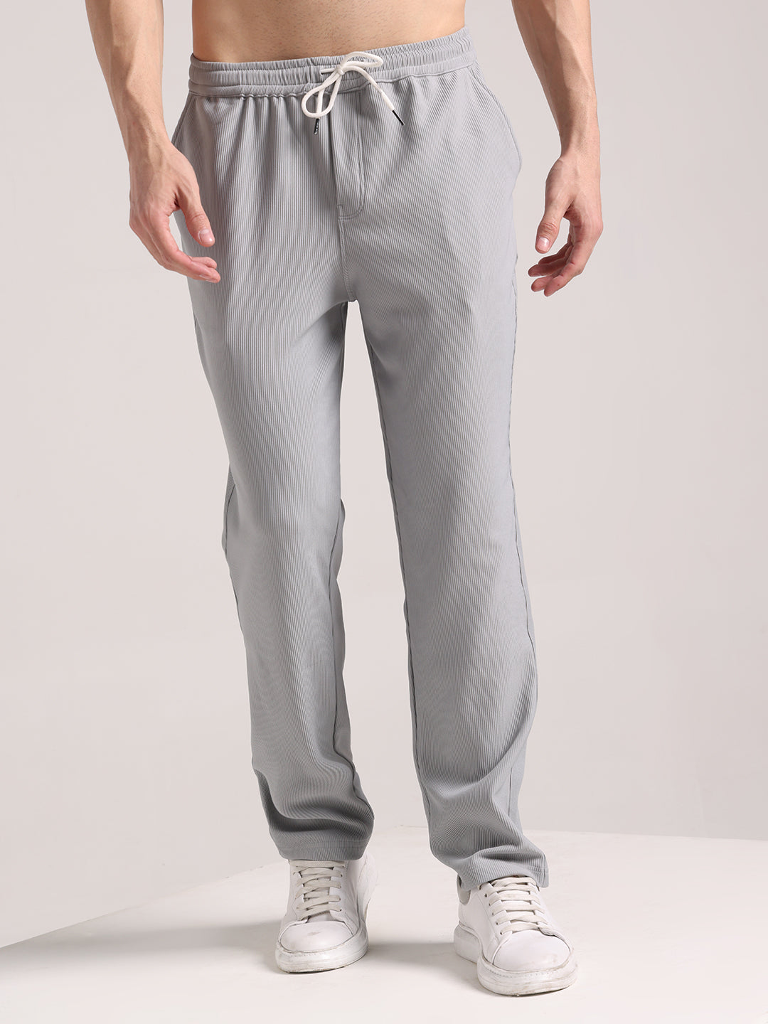 Men's Pale Grey Corduroy Track Pant