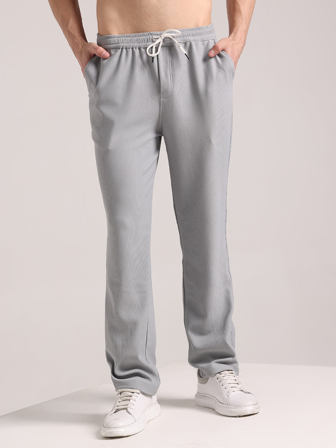 Men's Pale Grey Corduroy Track Pant