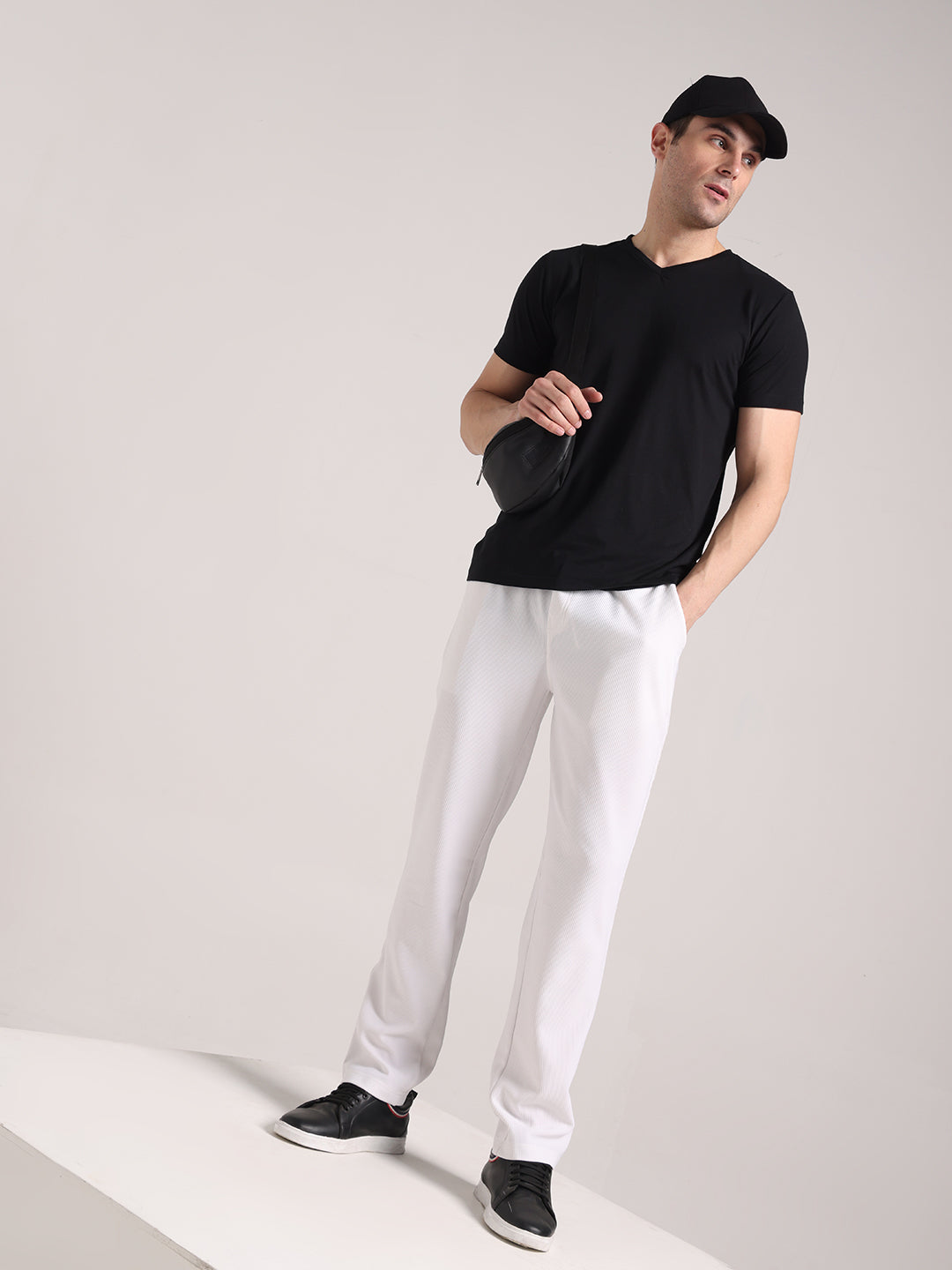 Men's Ghost White Corduroy Track Pant