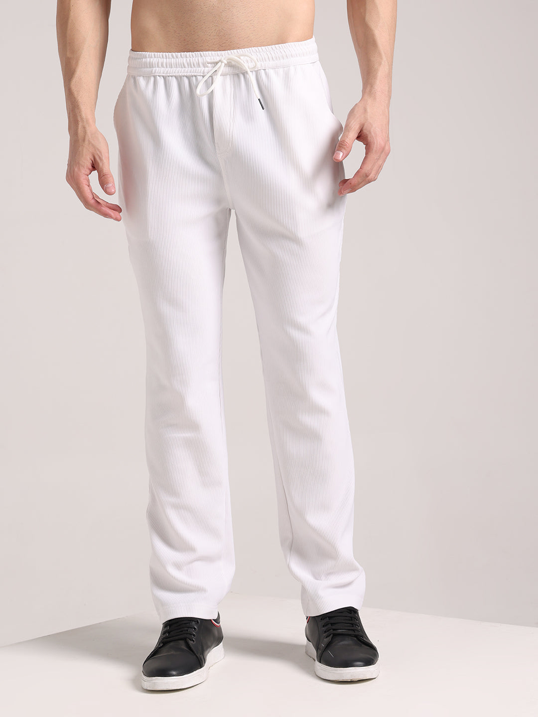 Men's Ghost White Corduroy Track Pant