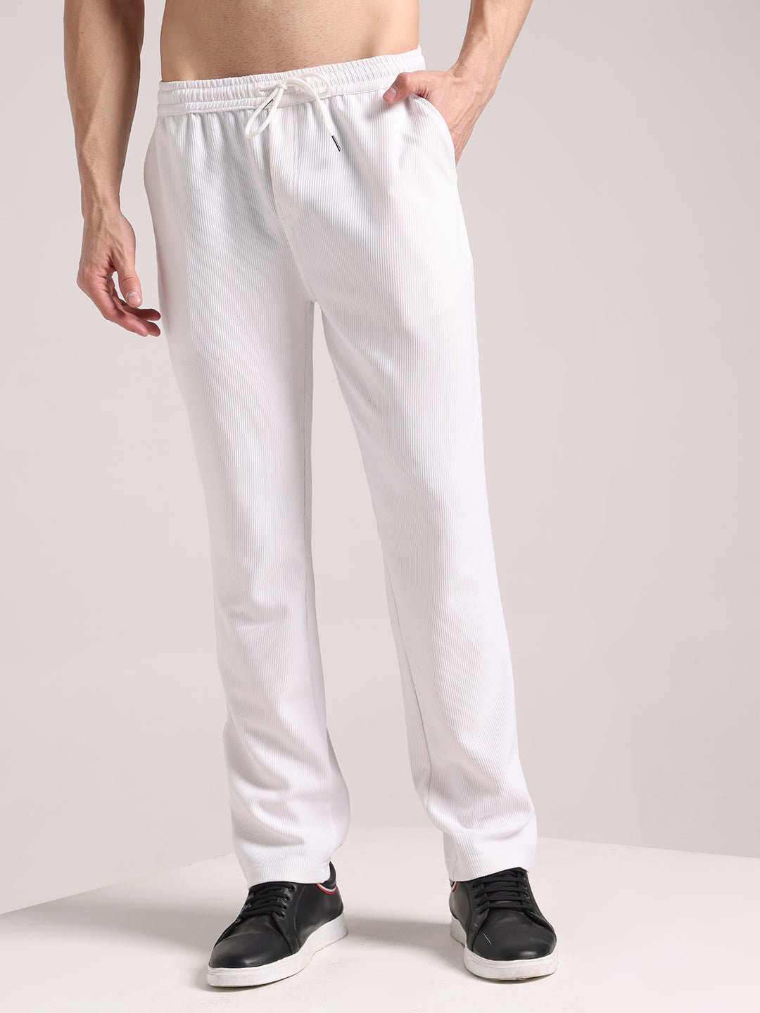 Men's Ghost White Corduroy Track Pant