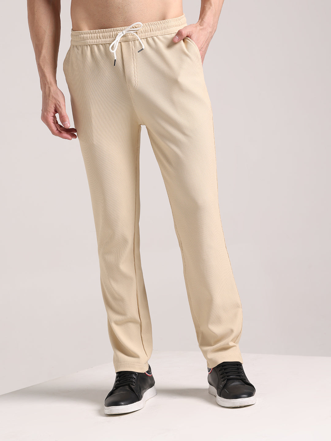 Men's Light Ivory Corduroy Track Pant