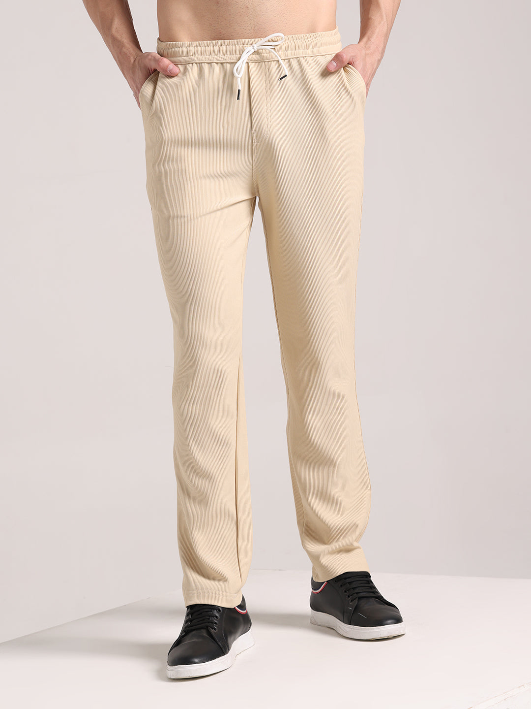 Men's Light Ivory Corduroy Track Pant