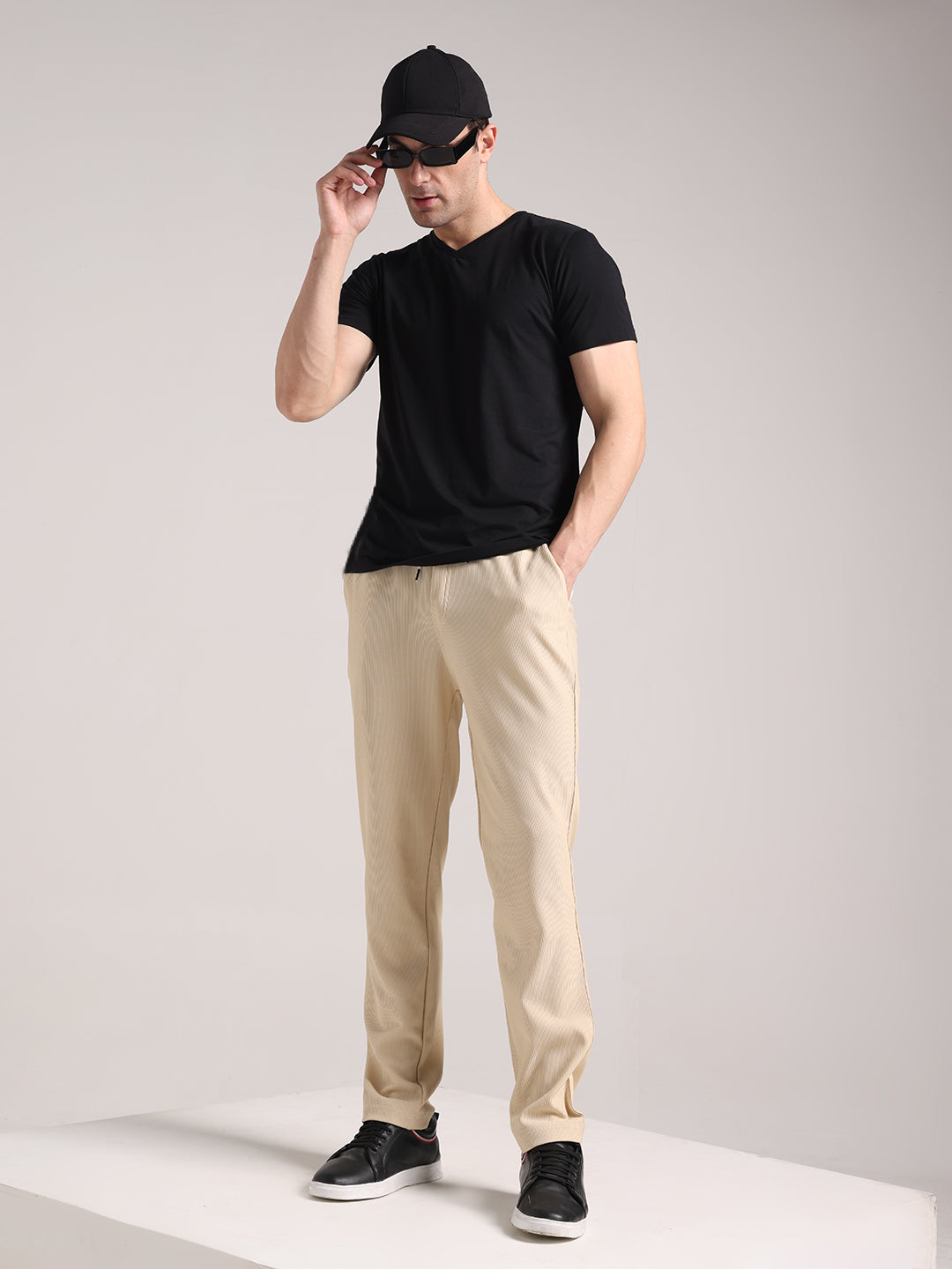 Men's Light Ivory Corduroy Track Pant