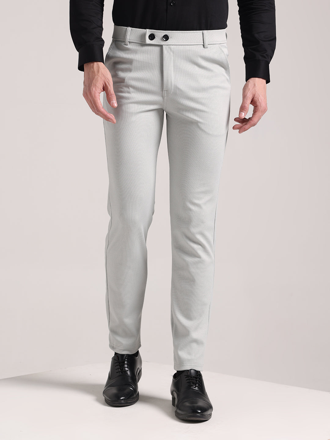 Men's Pale Grey Soft Lycra Trouser