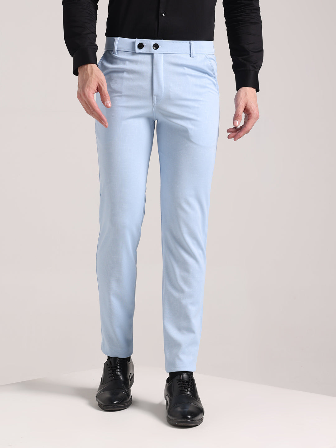 Men's Paceful Blue Soft Lycra Trouser