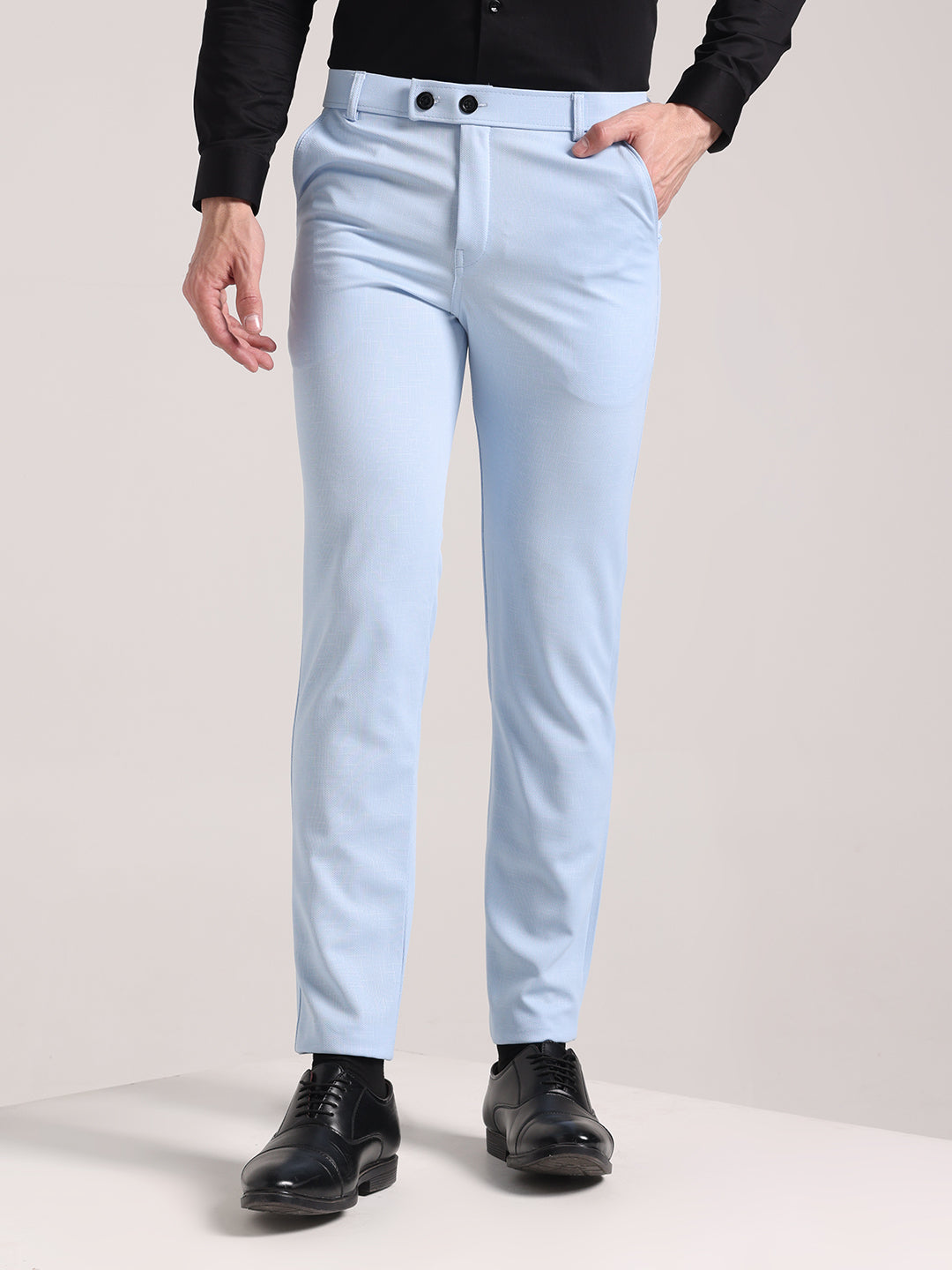 Men's Paceful Blue Soft Lycra Trouser