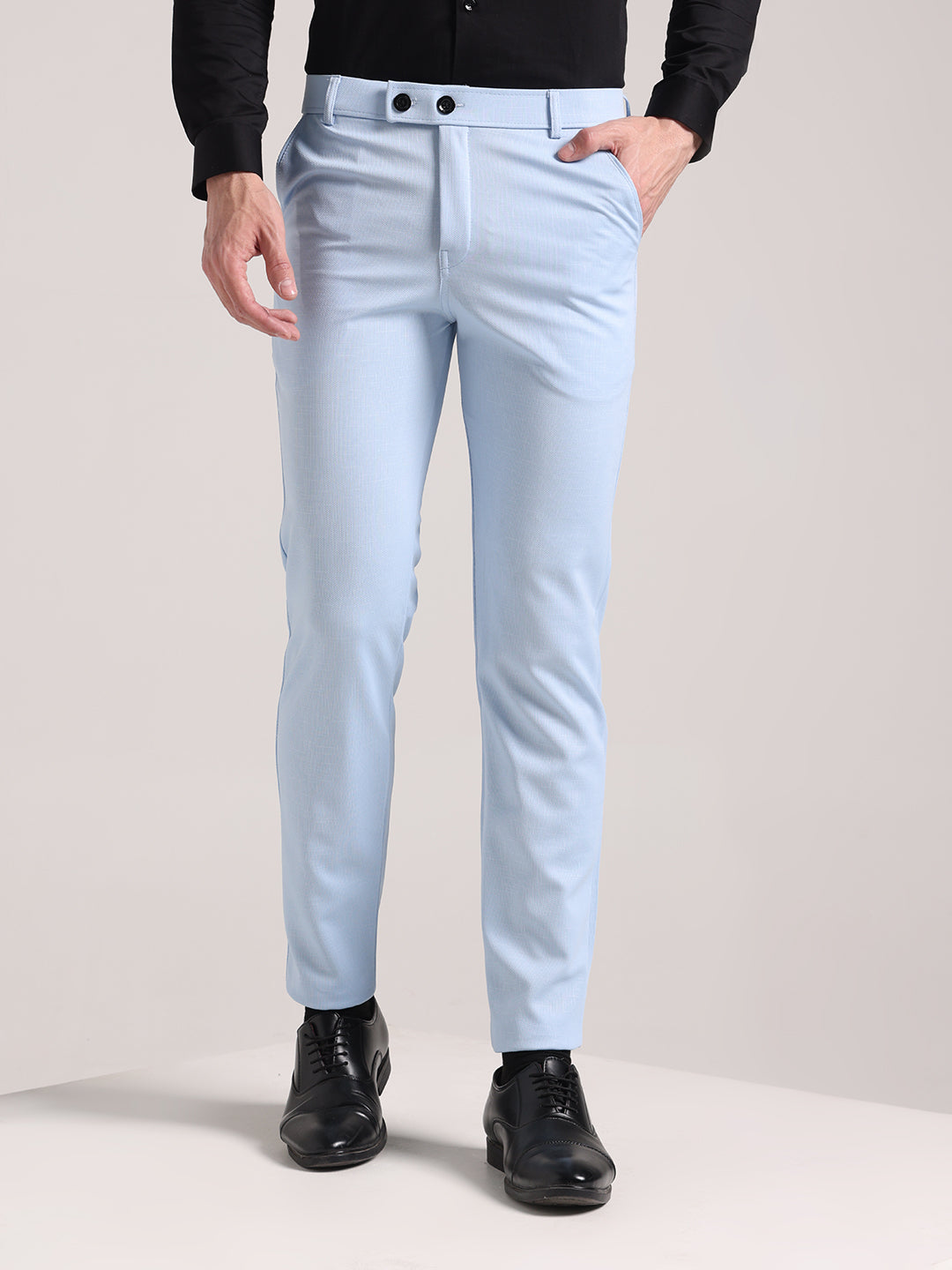 Men's Paceful Blue Soft Lycra Trouser