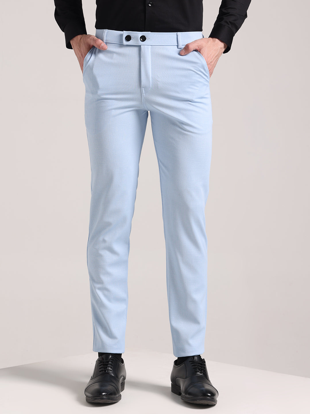 Men's Paceful Blue Soft Lycra Trouser