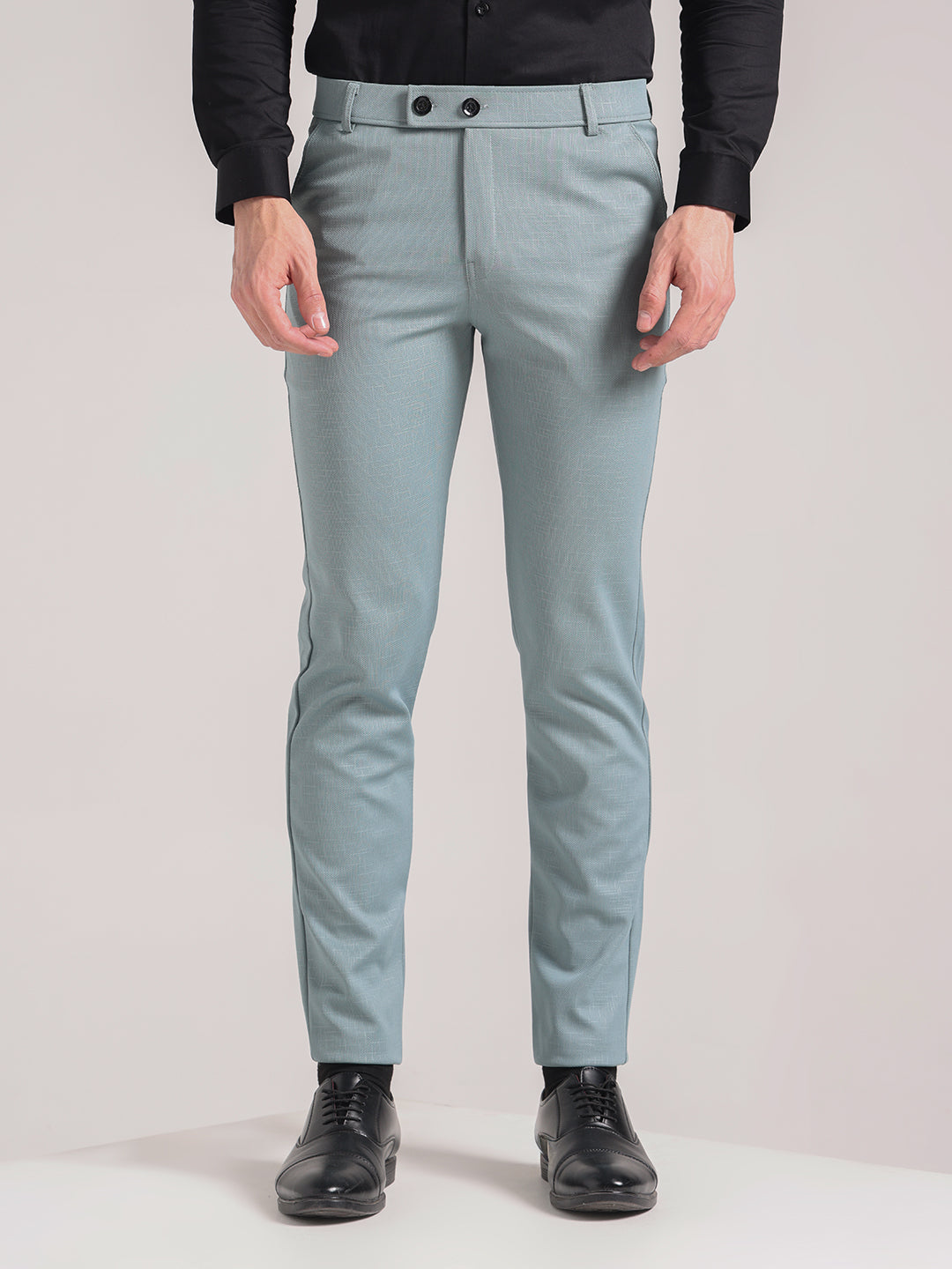 Men's Light Green Soft Lycra Trouser