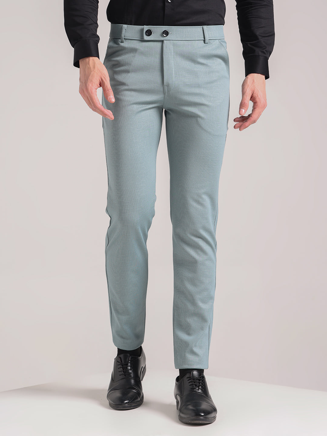 Men's Light Green Soft Lycra Trouser
