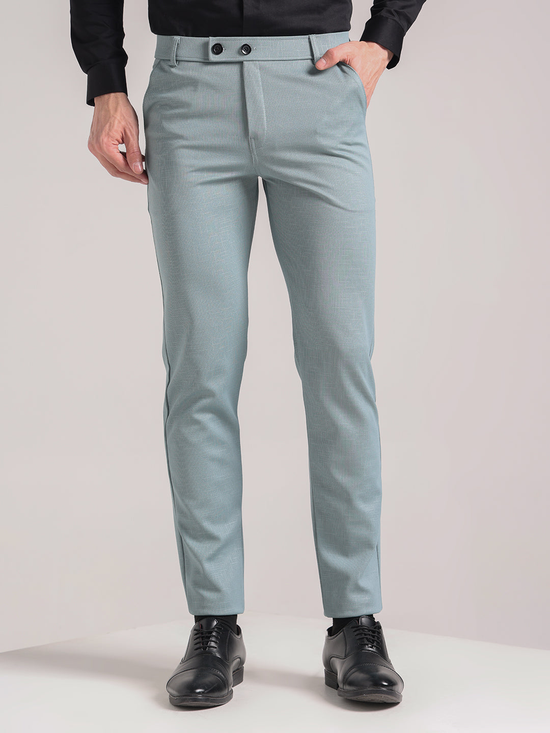 Men's Light Green Soft Lycra Trouser