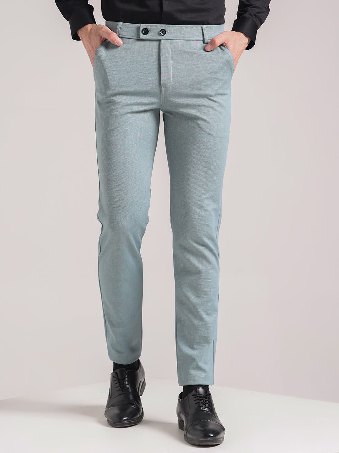Men's Light Green Soft Lycra Trouser